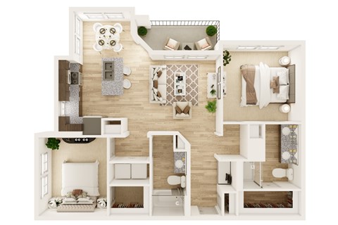 Dalton Austin Residences in Pflugerville, Texas Two Bedroom Floor Plan